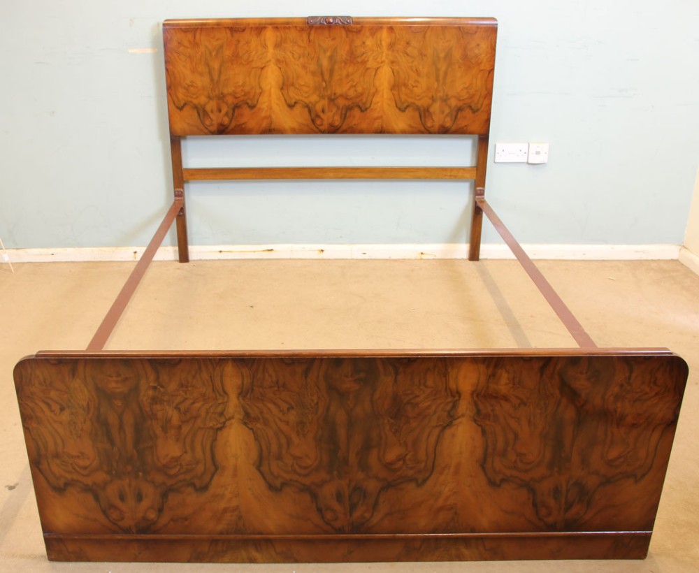 Antique Burr Walnut Double Bed