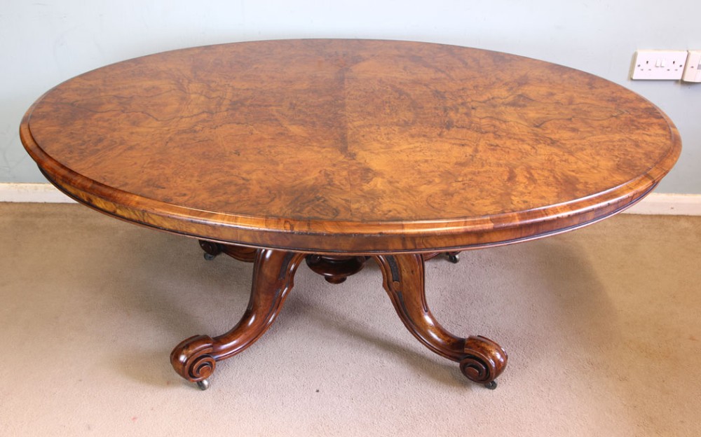 Antique Burr Walnut Victorian Coffee Table