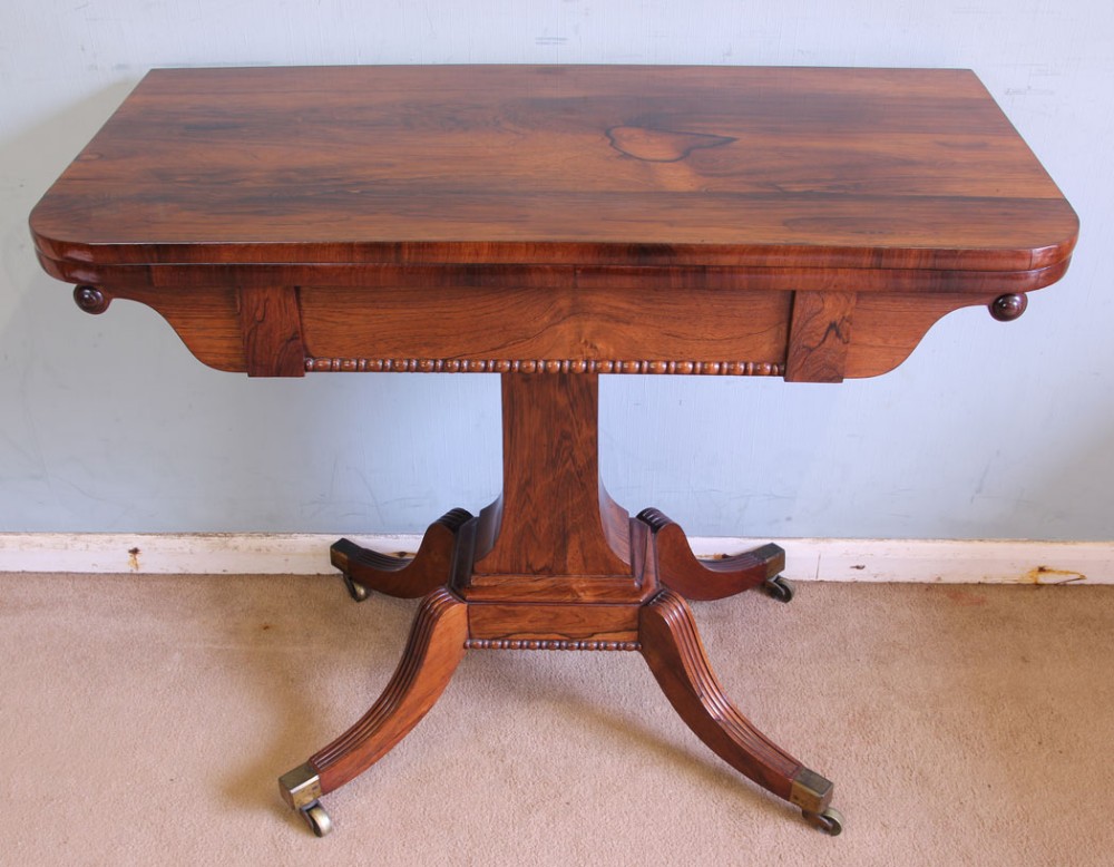 Antique Regency Rosewood Card Games Table