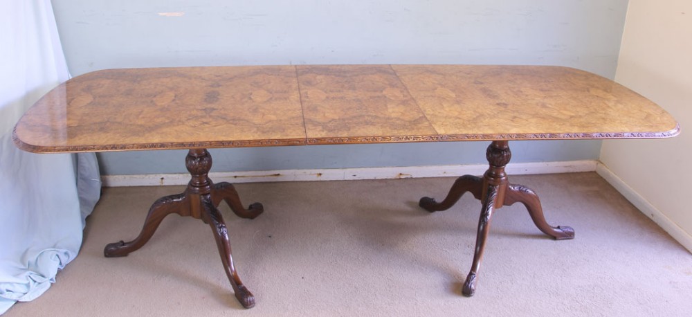 Large Burr Walnut Dining Table
