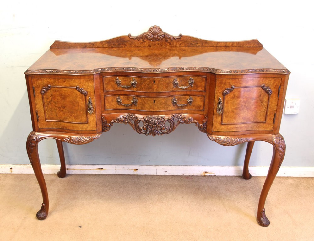Antique Quality Burr Walnut Side Table Small Sideboard 