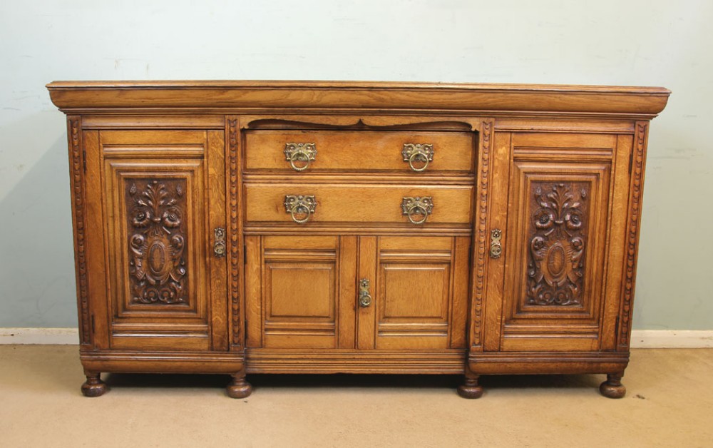 Antique Late 19th Century Oak Sideboard Dresser Base