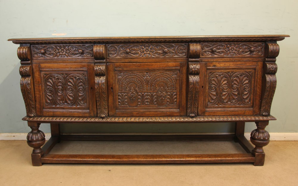 Antique Carved Oak Sideboard Dresser Base