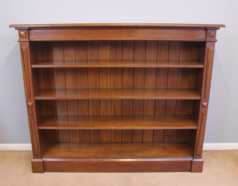 Antique Oak Open Bookcase