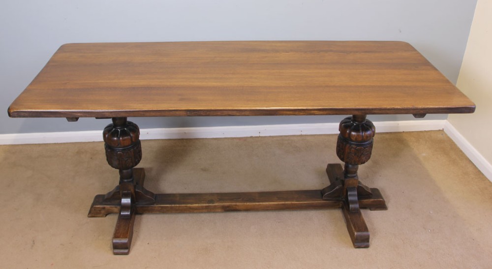 Antique Oak Refectory Dining Table. 