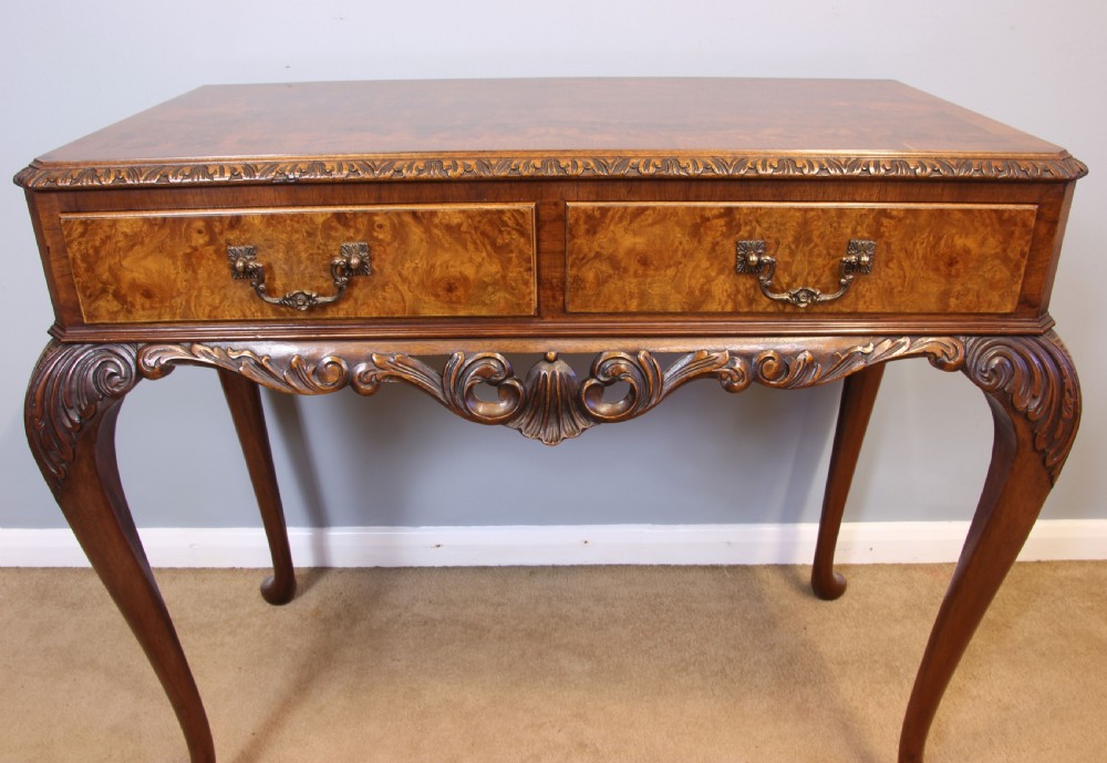Antique Burr Walnut Side Table.  View VIII
