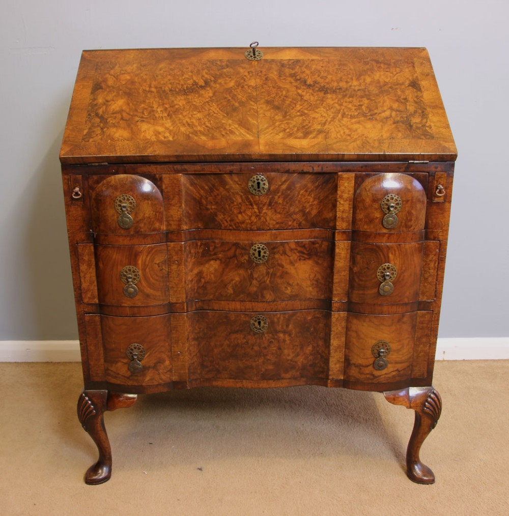Antique Burr Walnut Desk Writing Bureau