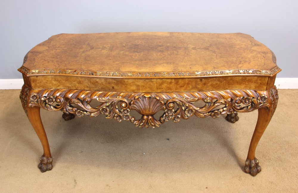 Antique Quality Burr Walnut Coffee Table. 