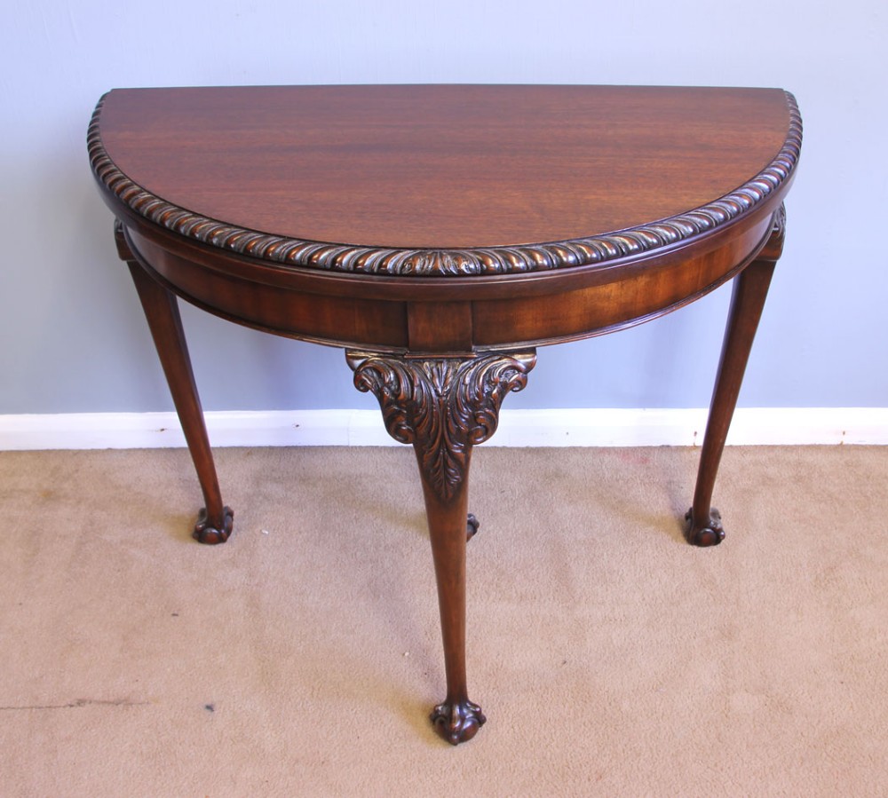 Antique Mahogany Games Card Table Console Side Table. 