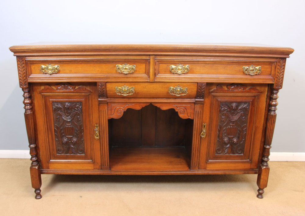 Antique Walnut Chiffonier Sideboard Base. 