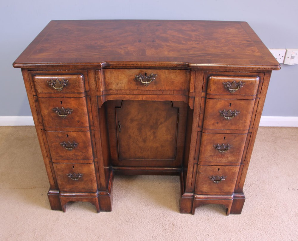 Antique Burr Walnut Side Dressing Table Writing Desk