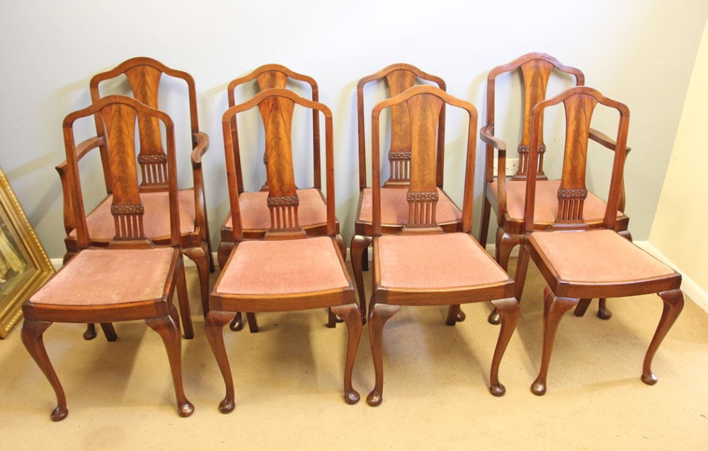 Antique Set of Eight Mahogany Dining Chairs.