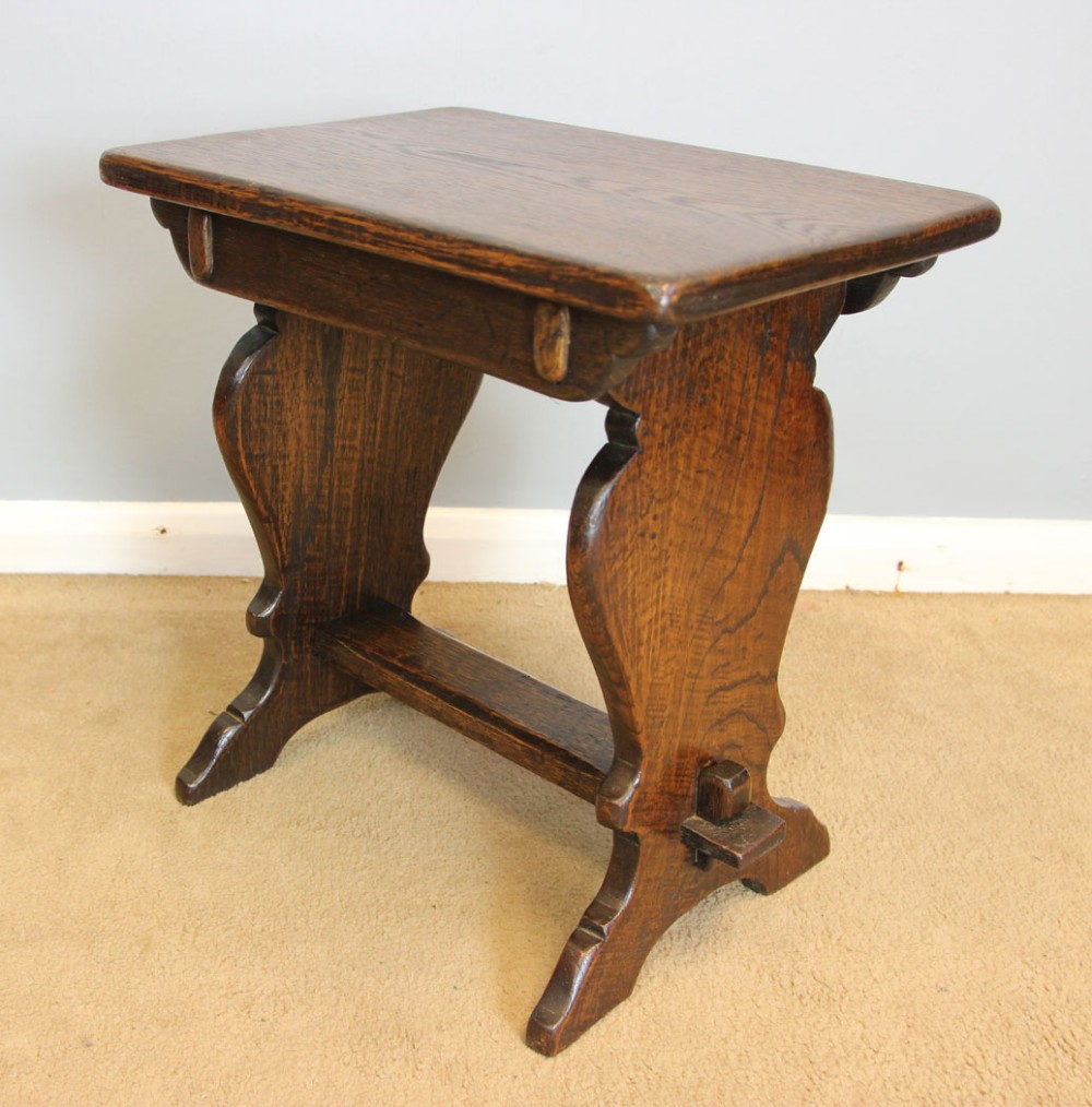 Antique Oak Stool Occasional Table. 