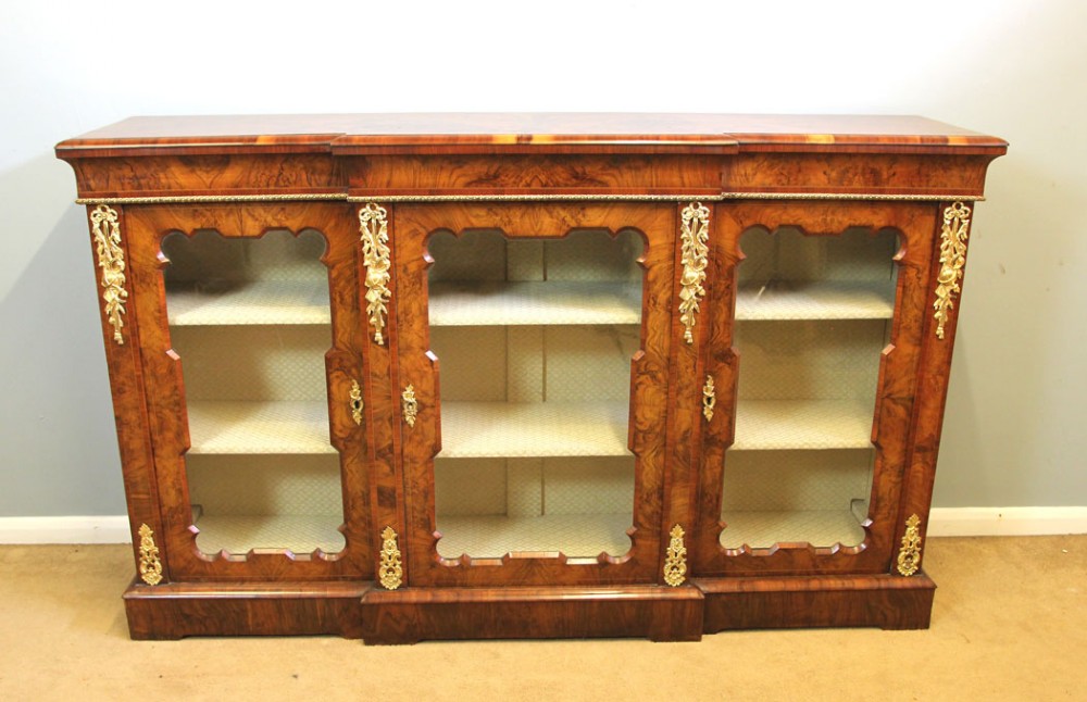 Antique Victorian Burr Walnut Ormolu Mounted Credenza. 