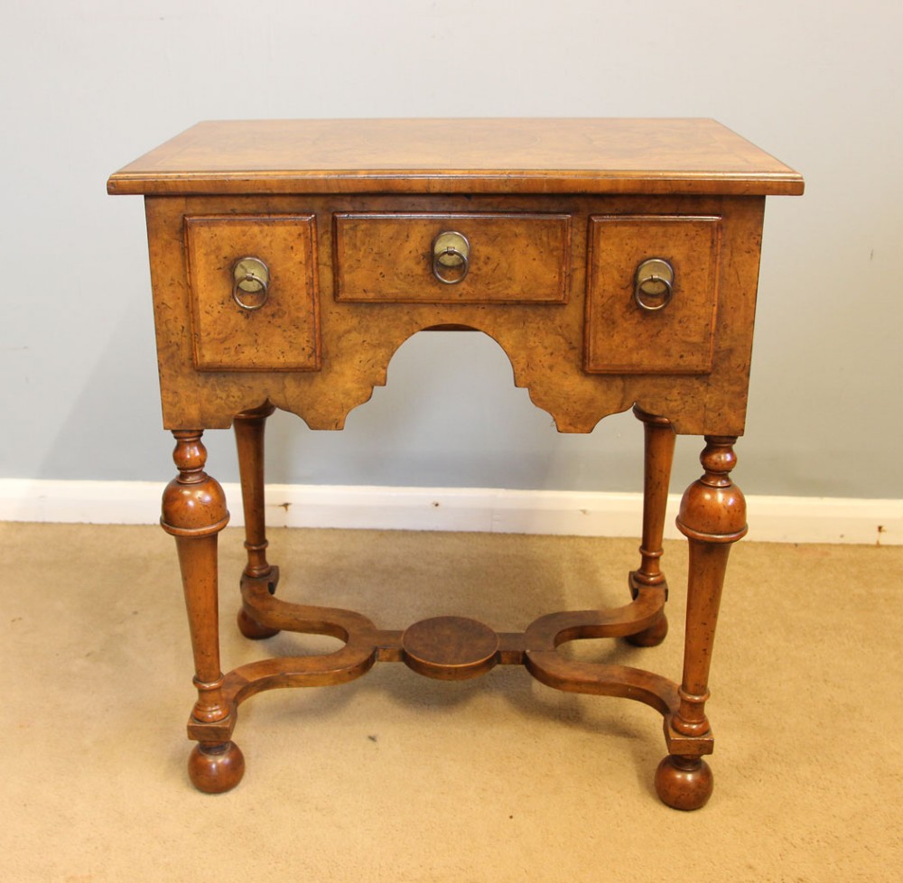Antique Small Burr Walnut Lowboy Side Table