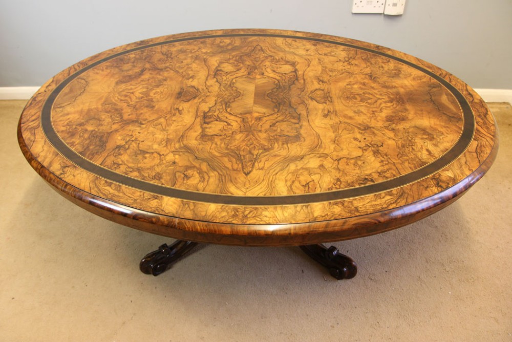 Antique Victorian Burr Walnut Coffee Table