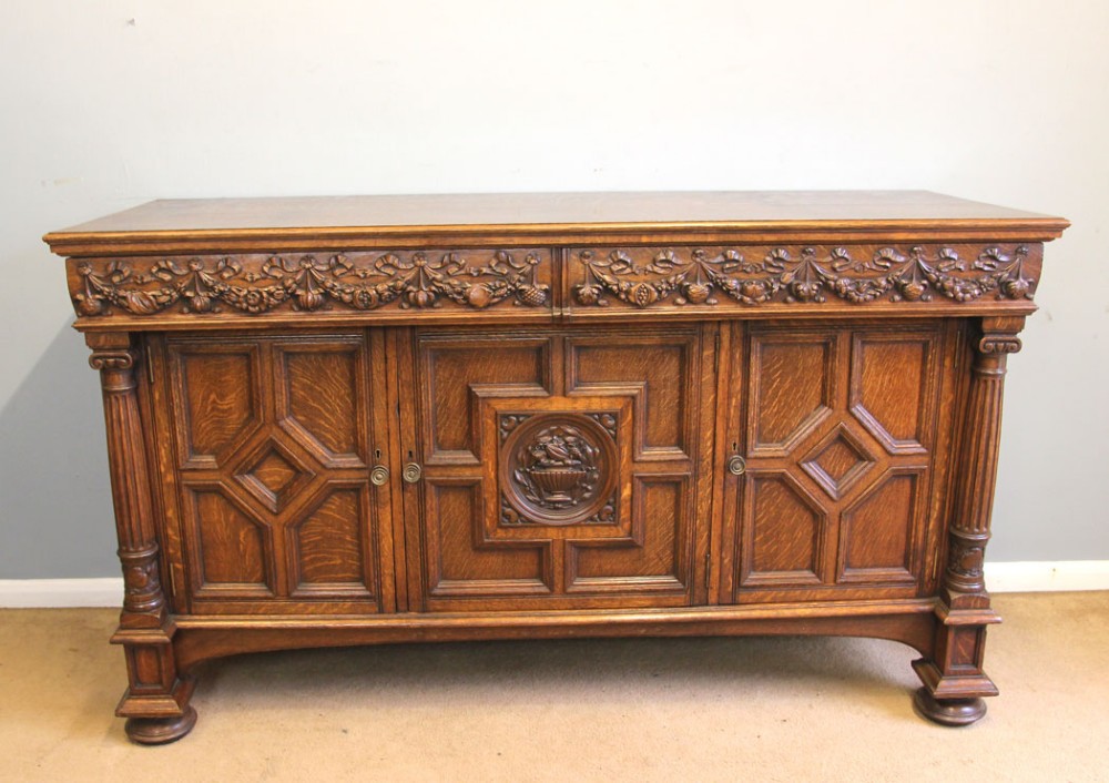 19th Century Carved Oak Sideboard Dresser Base