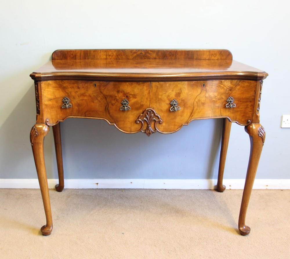Antique Burr Walnut Console Side Table