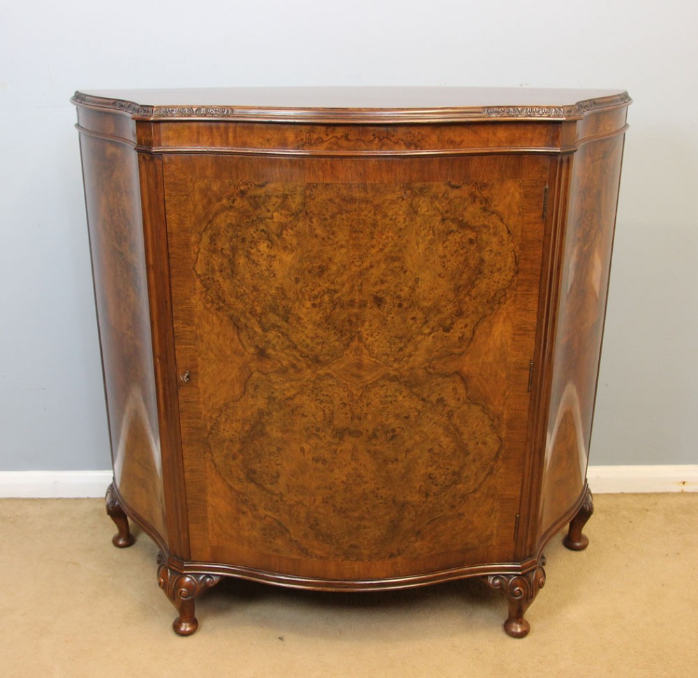 Antique Burr Walnut Side Cabinet