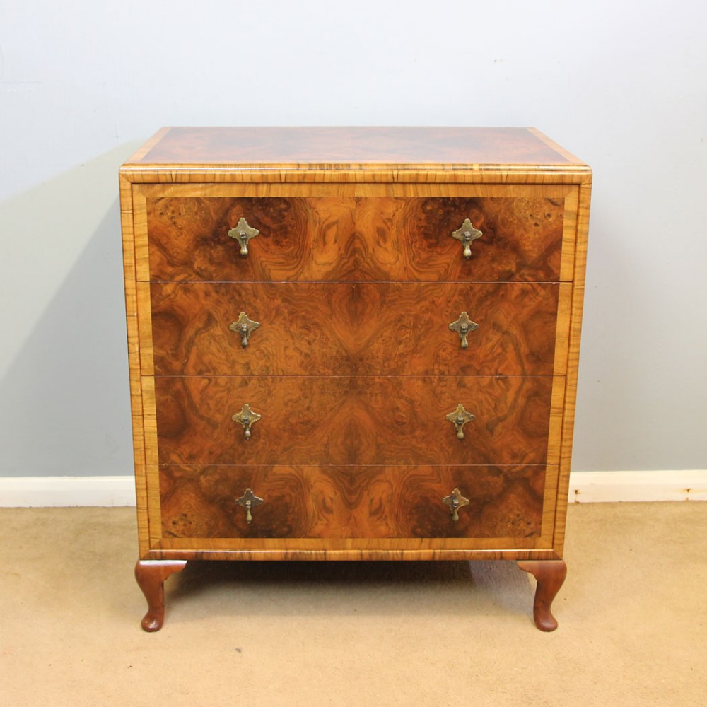 Quality Burr Walnut Chest of Drawers
