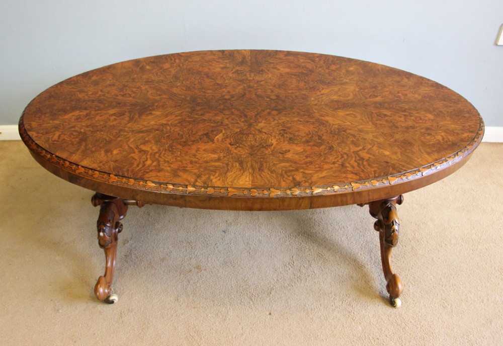 Antique Victorian Burr Walnut Coffee Table