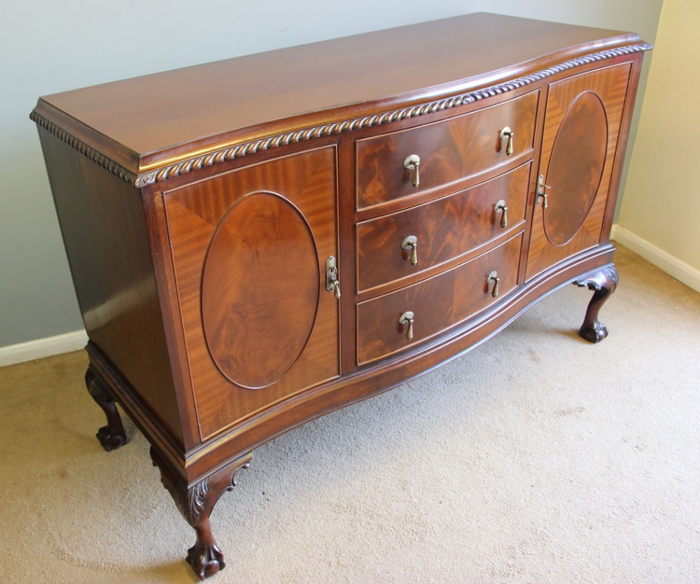 Antique Mahogany Bow Front Chiffonier Sideboard Dresser Base