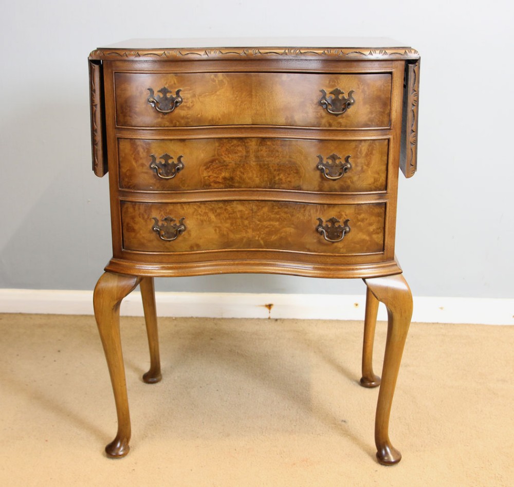 Antique Walnut Bedside Lamp Side Table