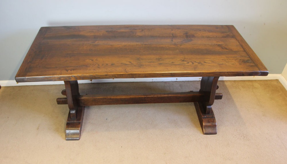 Antique Oak Refectory Farmhouse Kitchen Dining Table
