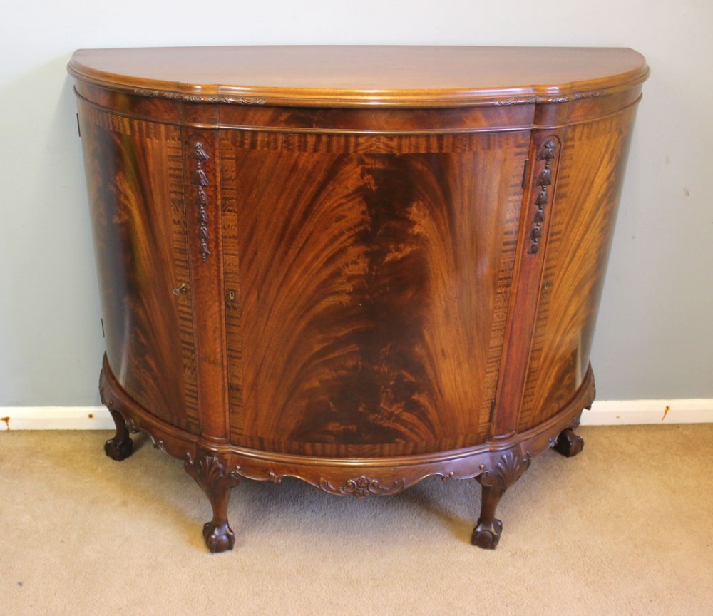 Antique Mahogany Demi Lune Sideboard