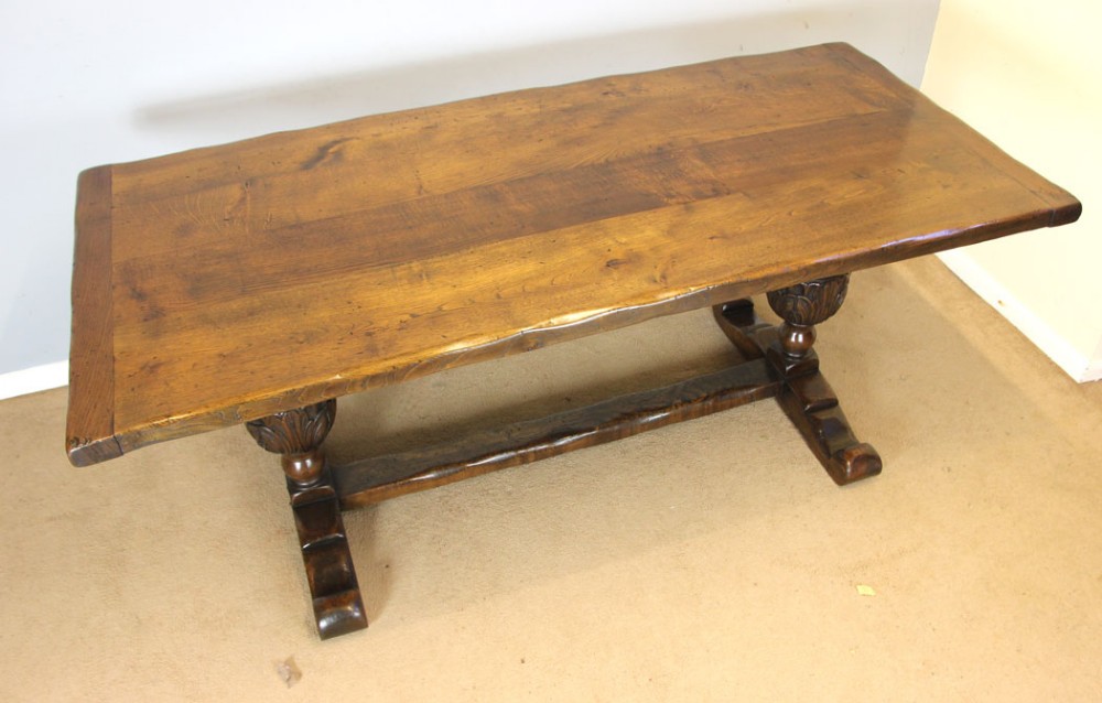 Antique Oak Refectory Farmhouse Kitchen Dining Table