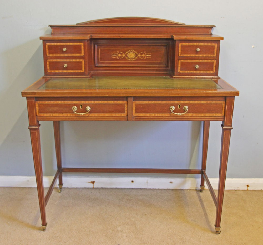 Antique Edwardian Ladies Inlaid Mahogany Writing Desk