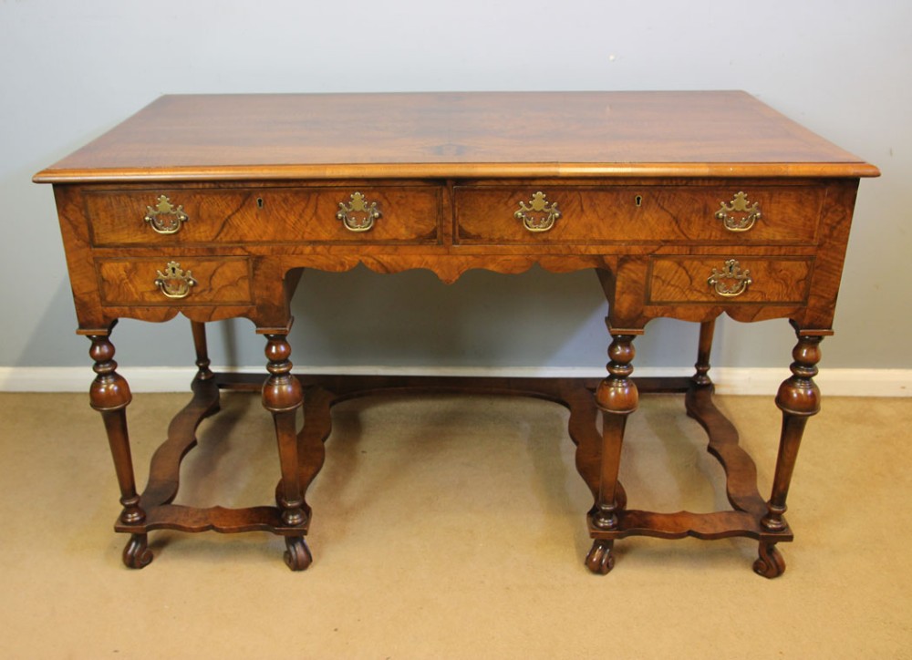 Antique Burr Walnut Knee Hole Ladies Writing Desk