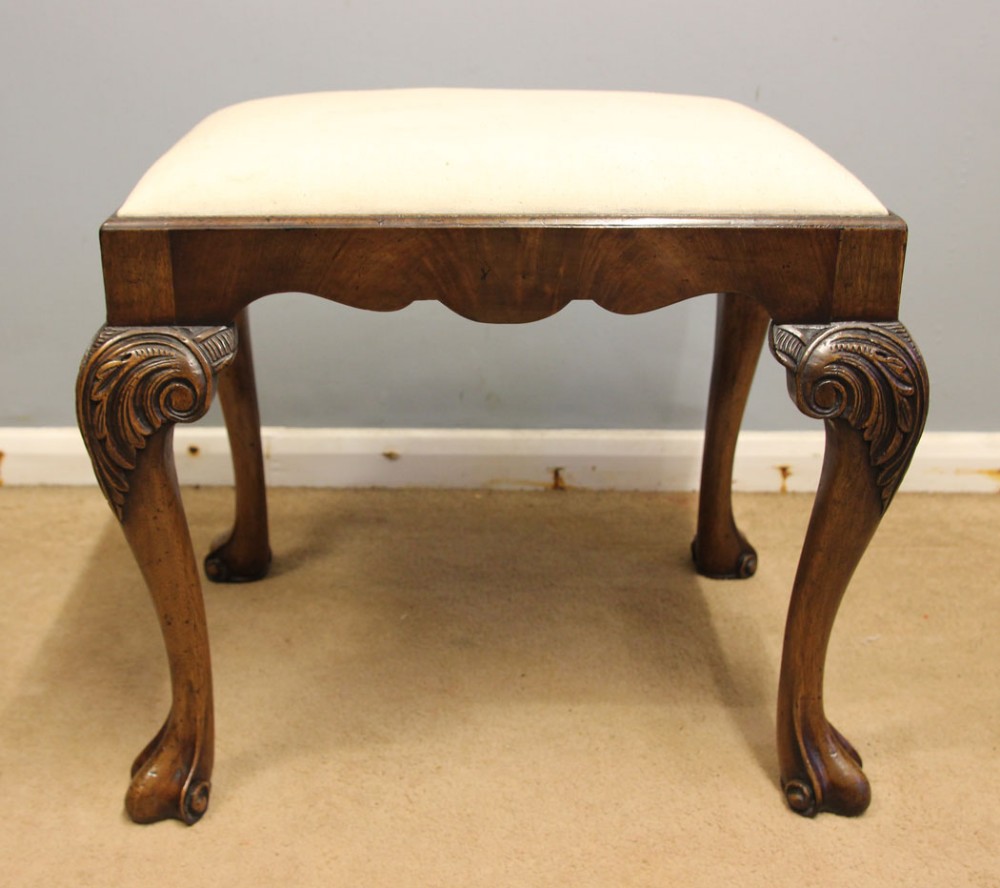 Antique Walnut Dressing Table Stool, 