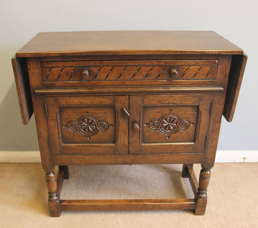 Antique Small Oak Side Cabinet