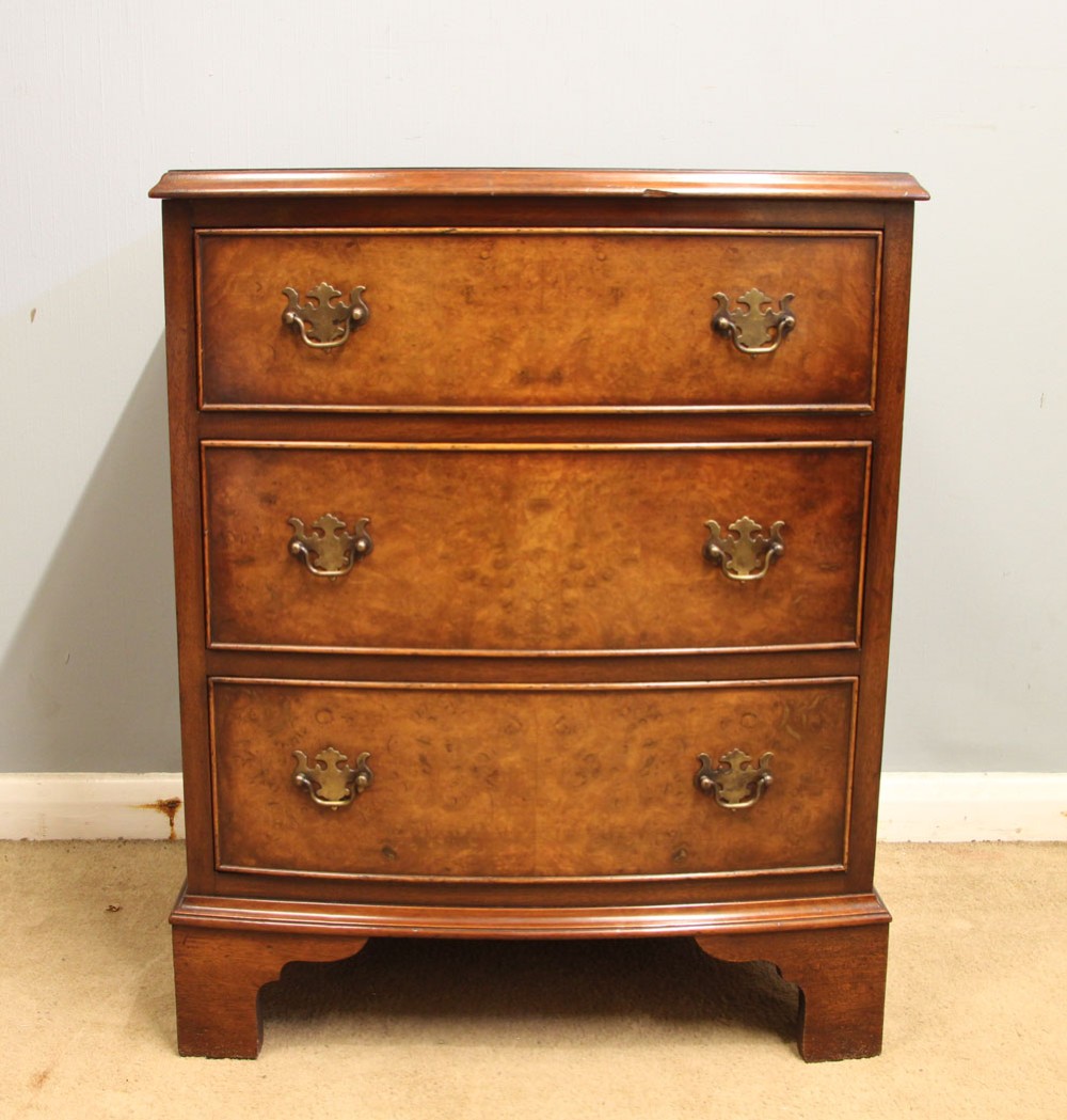 Antique Walnut Bedside Chest of Drawers