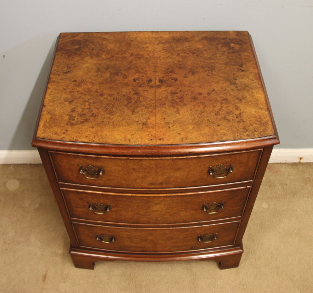 Antique Walnut Bedside Chest of Drawers View IV