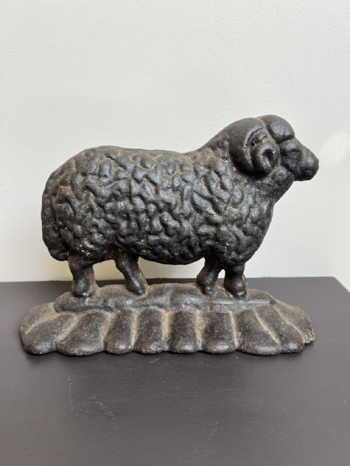 19TH CENTURY CAST IRON DOORSTOP RAM - ADDITIONAL PHOTO 1