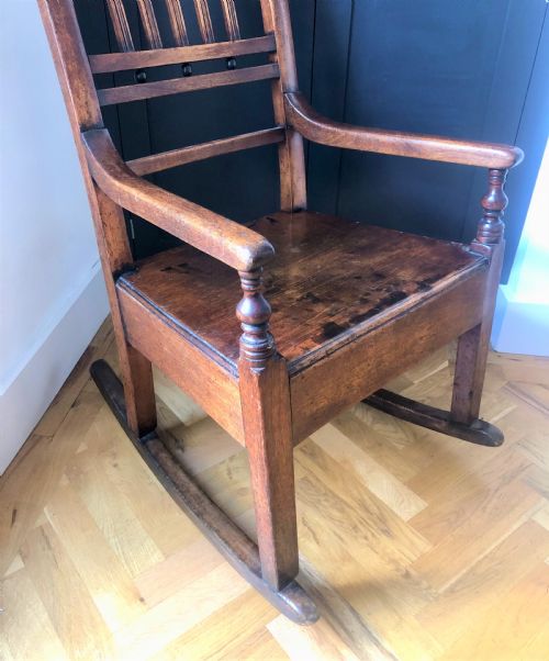 ANTIQUE GEORGIAN ROCKING CHAIR - ADDITIONAL PHOTO 3