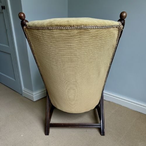 AESTHETIC PERIOD MAHOGANY UPHOLSTERED ARMCHAIR - ADDITIONAL PHOTO 2