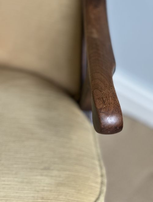 AESTHETIC PERIOD MAHOGANY UPHOLSTERED ARMCHAIR - ADDITIONAL PHOTO 3
