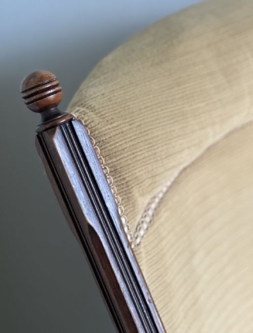 AESTHETIC PERIOD MAHOGANY UPHOLSTERED ARMCHAIR - ADDITIONAL PHOTO 4