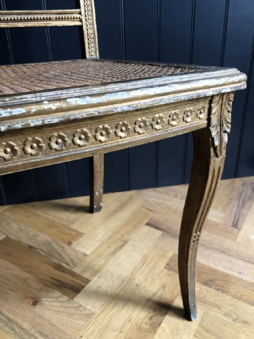REGENCY GILTWOOD AND CANE SEATED OCCASIONAL CHAIR - ADDITIONAL PHOTO 4