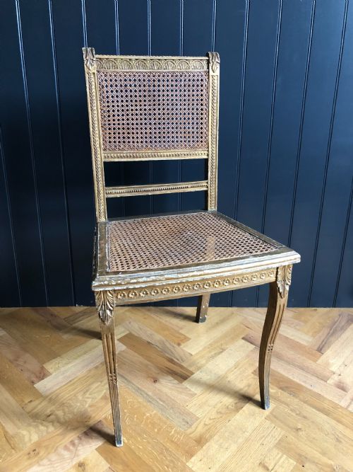REGENCY GILTWOOD AND CANE SEATED OCCASIONAL CHAIR - ADDITIONAL PHOTO 1