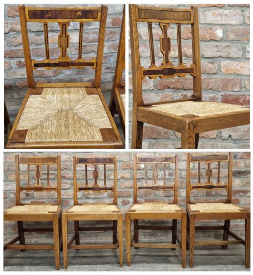 ANTIQUE ELM CHAIRS WITH DROPIN RUSH SEATS - ADDITIONAL PHOTO 3