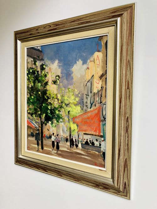 PARISIAN SCENE MIDCENTURY OIL PAINTING - ADDITIONAL PHOTO 1