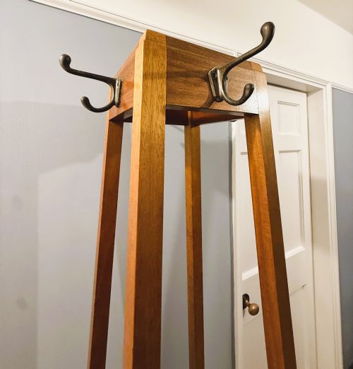 ARTS CRAFTS OAK COAT UMBRELLA STAND BY GW EVANS LONDON - ADDITIONAL PHOTO 1