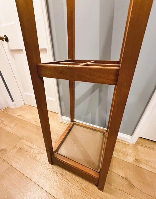 ARTS CRAFTS OAK COAT UMBRELLA STAND BY GW EVANS LONDON - ADDITIONAL PHOTO 3