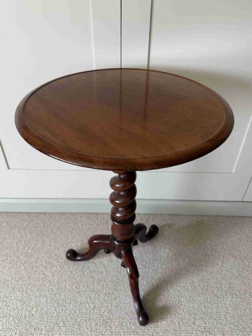 ANTIQUE MAHOGANY BARLEY TWIST SIDE TABLE - ADDITIONAL PHOTO 1