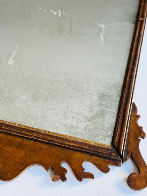 LARGE GEORGIAN WALNUT FRET MIRROR - ADDITIONAL PHOTO 2