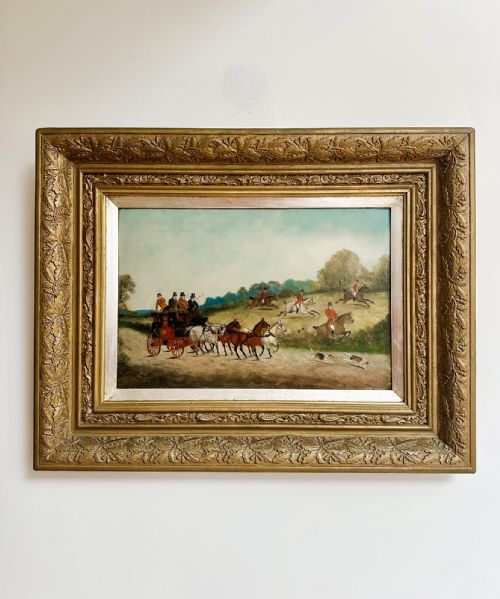 PAIR OF SIGNED 1910 FOX HUNTING OIL PAINTINGS EQUESTRIAN SPORTING SCENES PHILIP HENRY RIDEOUT 18601920 - ADDITIONAL PHOTO 1